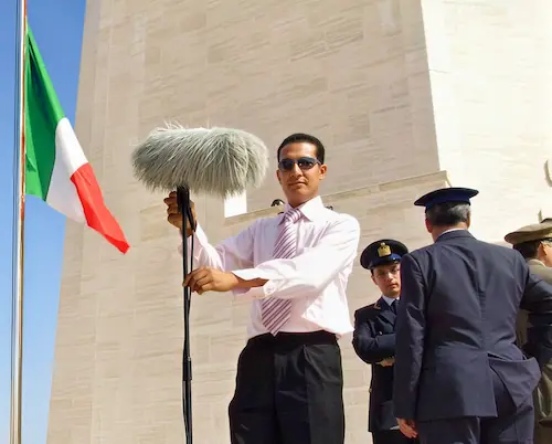 Rock Sound providing audio services at the Italian War Memorial and Cemetery in El Alamein