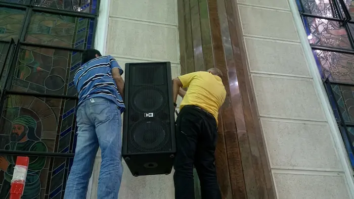 Saint Athanasius Coptic Orthodox Church, Alexandria, Egypt — worship environment and audio installation