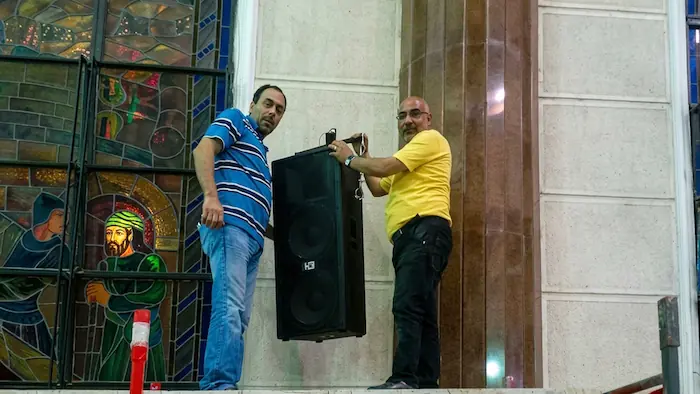 Saint Athanasius Coptic Orthodox Church, Alexandria, Egypt — audio system overview